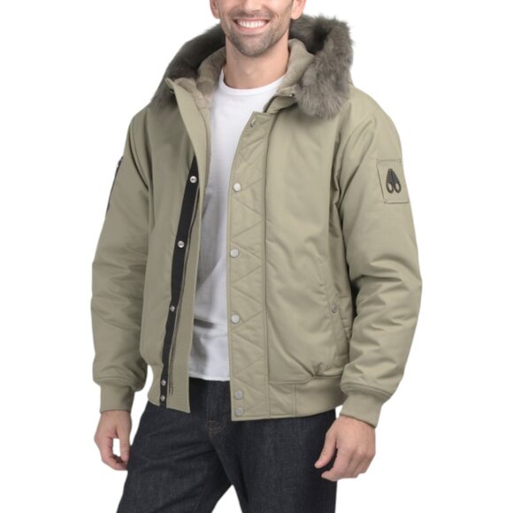 MOOSE KNUCKLES Denali Bomber Jacket With Shearling Trim - Picture 1 of 4